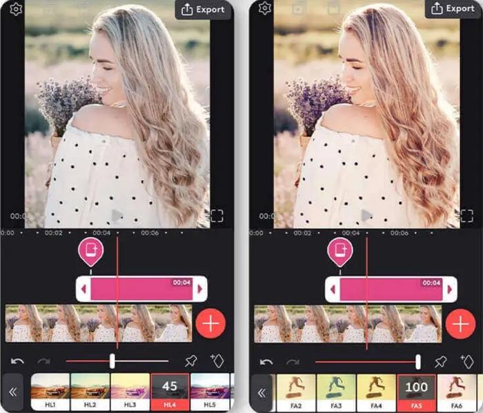 رتوش فيديو videoleap