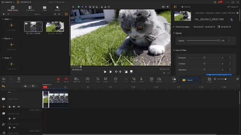 VideoProc لتحسين الصوت في الفيديو