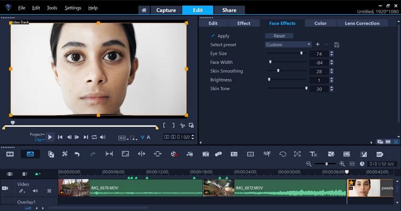 VideoStudio لتحسين الصوت في الفيديو