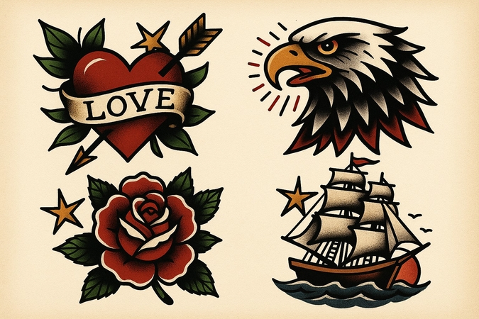 bold american fake tattoos to pictures