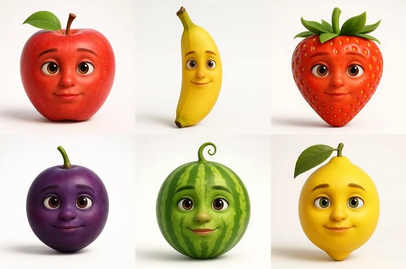 صورة فاكهة متكلمة بالذكاء الاصطناعي