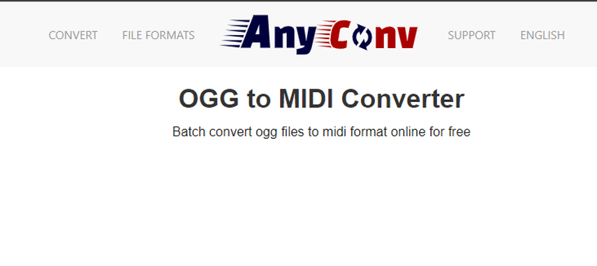 Convertio OGG vers Midi avec AnyConv