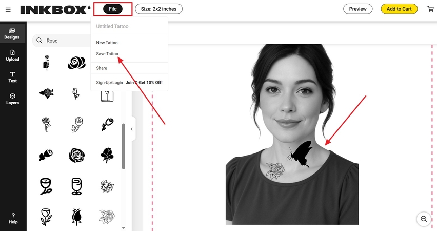 save add tattoo to picture image