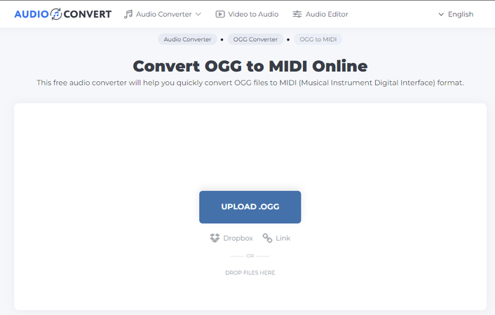 convertir OGG vers Midi with Audio Convert
