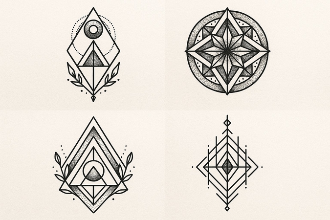 add geometric tattoo to picture