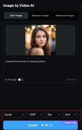 Deevid AI image to video settings