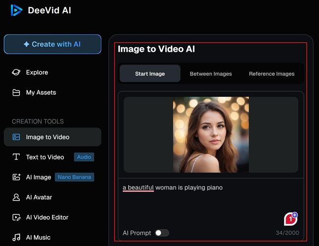 deevid ai image to video