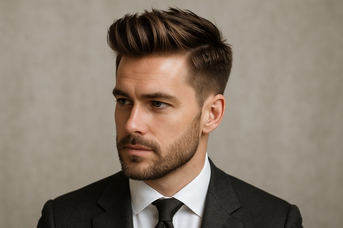 natural old money hairstyle brushed up