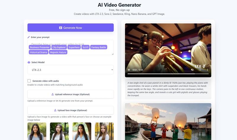 gizai free video generator no signup