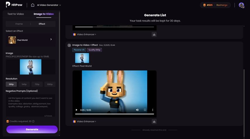 Minecraft video generate successfully