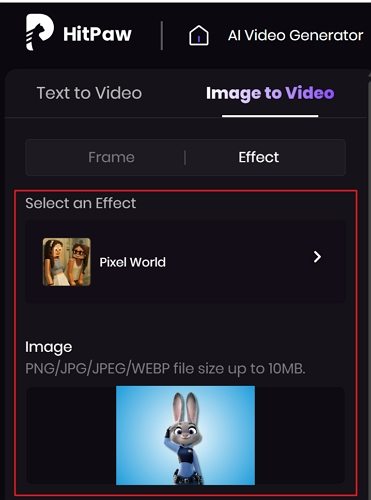 hitpaw online video generator pixel world effect