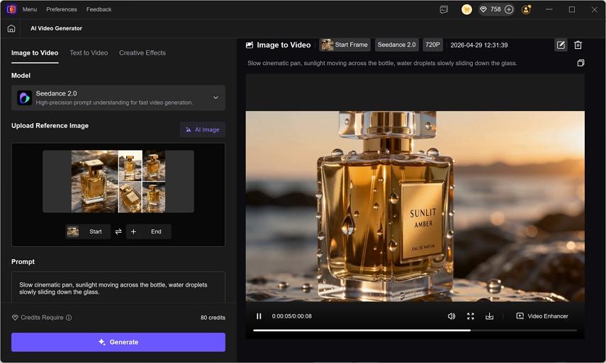 generate video with seedacne 2.0 in vikpea