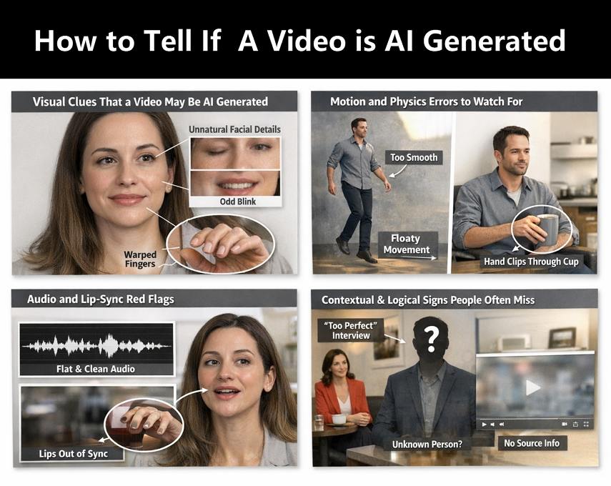 how to tell if a video is AI generated