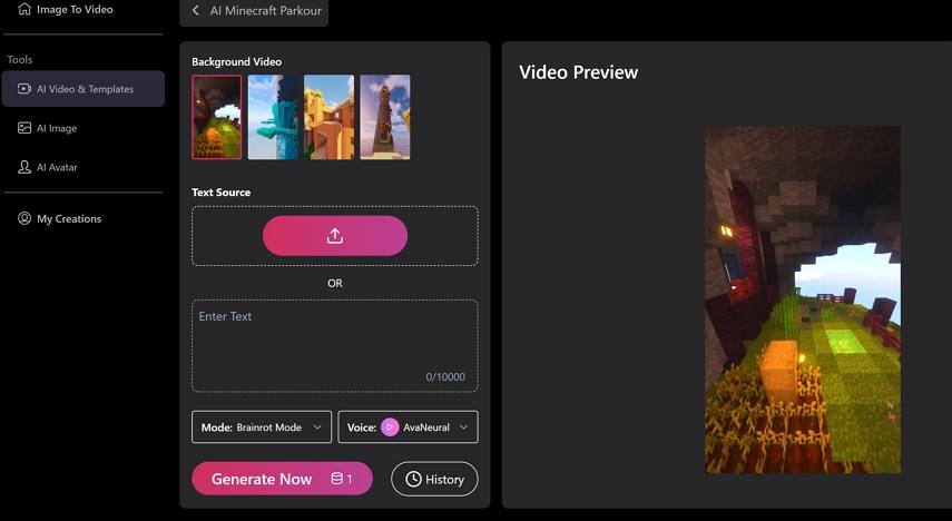 imagemover Minecraft Parkour Video Generator