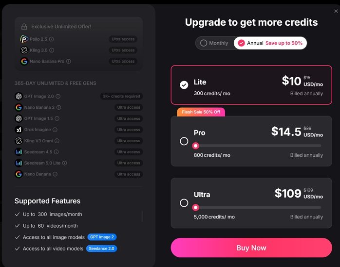 Pollo AI price plan