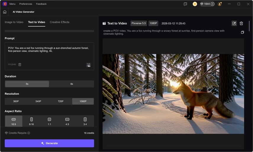 generate POV video in vikpea