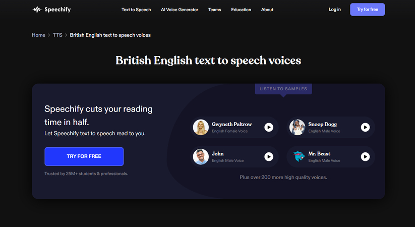 british ai text to speech