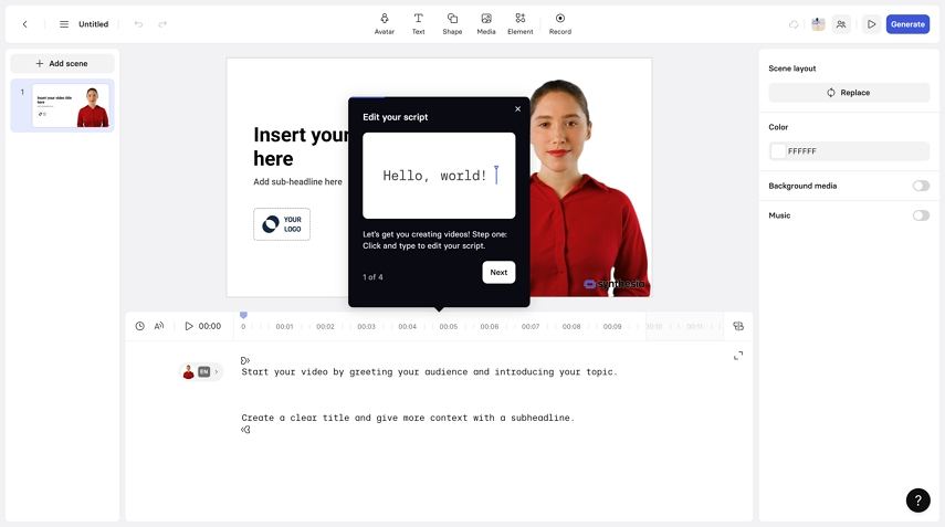 synthesia ai video generation