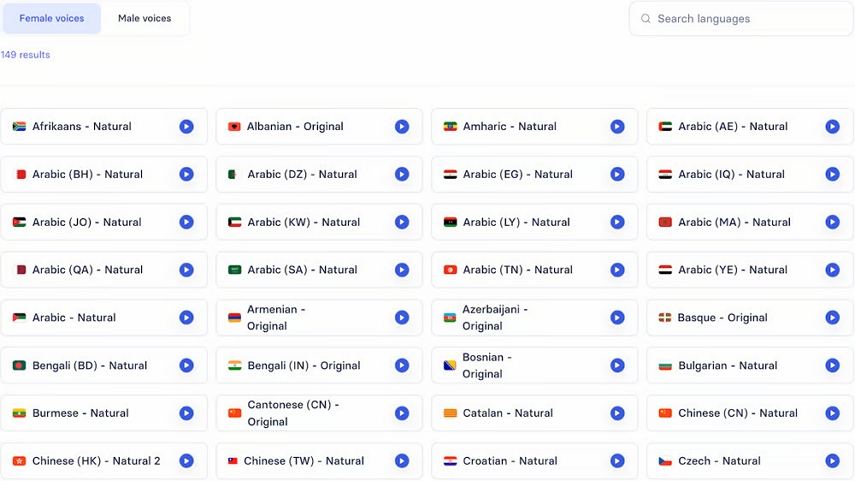 synthesia ai voice and language