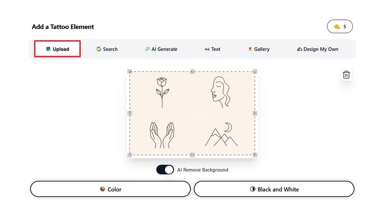 upload image add tattoo to picture