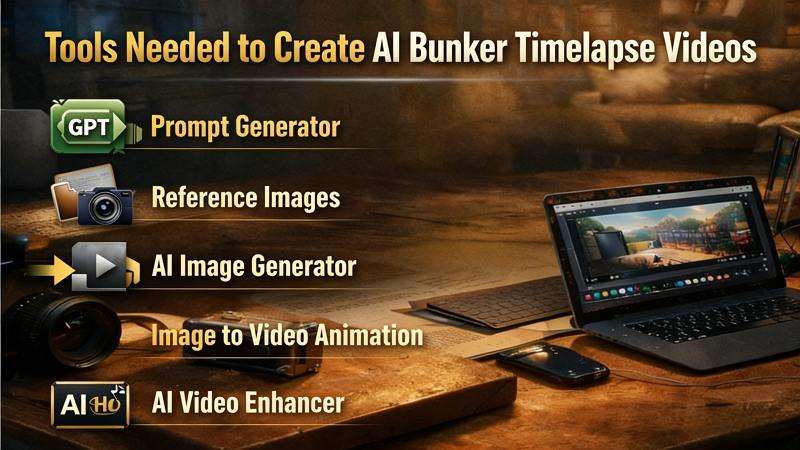 أدوات إنشاء فيديو فاصل زمني لمخبأ بالذكاء الاصطناعي