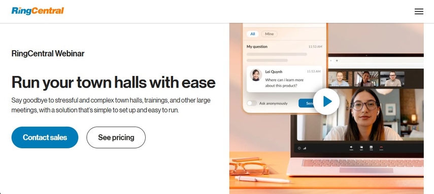 webinar connections through ringcentral webinars