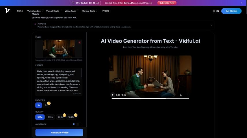 generate ai video successfully with vidful AI