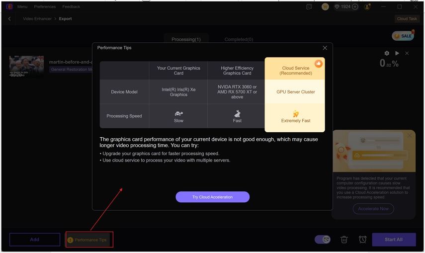 vikpea gpu acceleration for AI upscaling