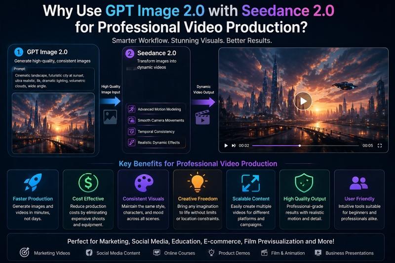 Vorteile des GPT Image 2.0 Seedance 2.0 Workflows für professionelle KI-Video-Produktion