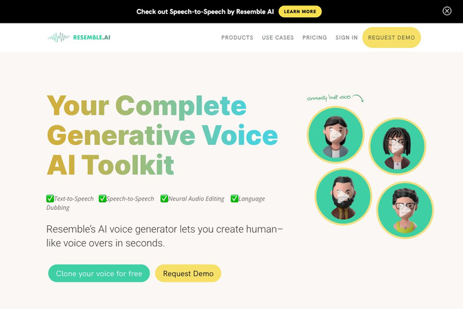 Resemble AI: Realistic Voice Cloning and Audio Generation