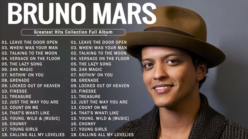 Übersicht der Bruno Mars Songs, die Sie nicht verpassen dürfen