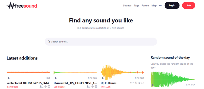 Freesound website 