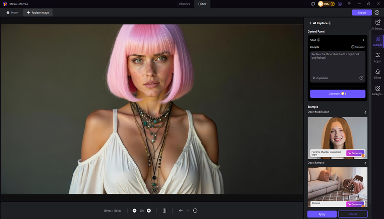 ai change hair color