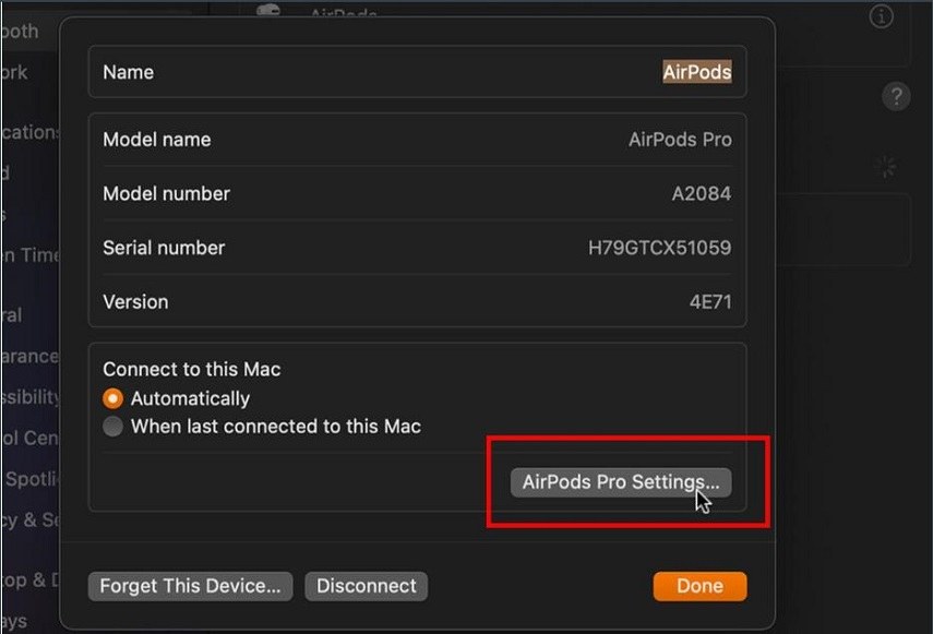airpods pro settings