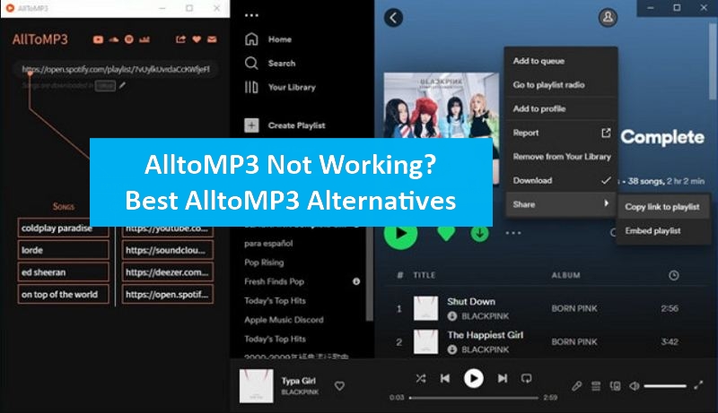 بدائل AllToMp3 المثبتة لتنزيل قائمة تشغيل Spotify