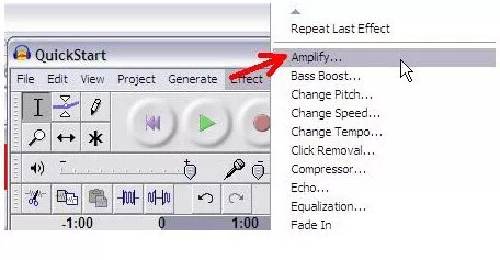 como alterar o volume com o Audacity