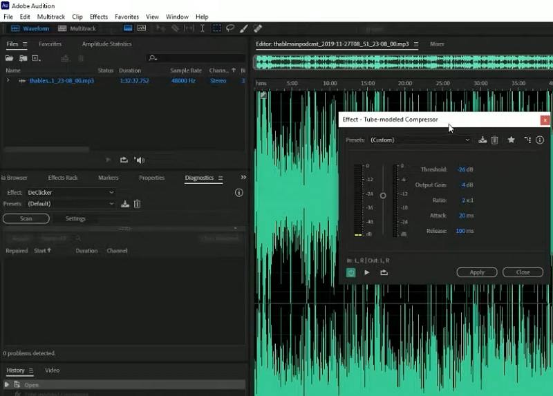 adobe audition compress audio