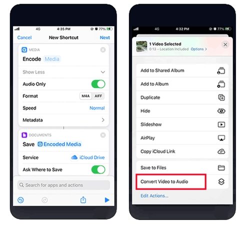 extraire l'audio de la vidéo sur iphone