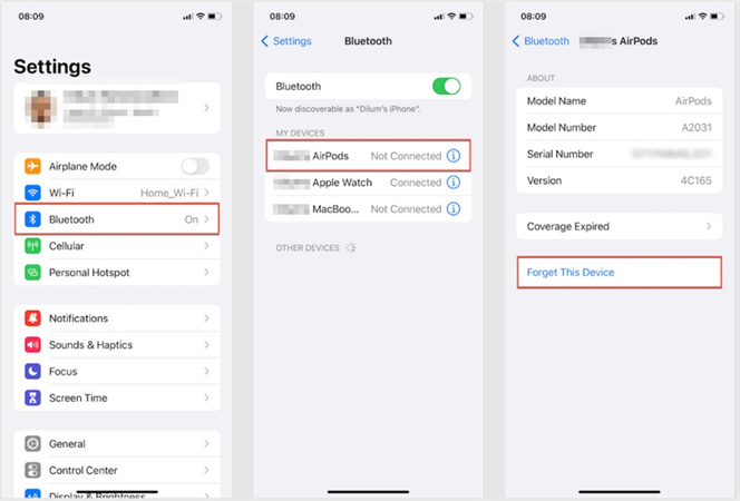 desconectar los airpods