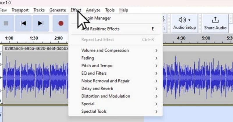 utiliser les plugins Audacity