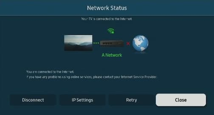 check the network connection or signal