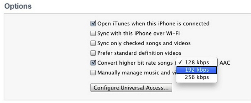 스텝 3 to iTunes Convert Higher Bitrate Songs