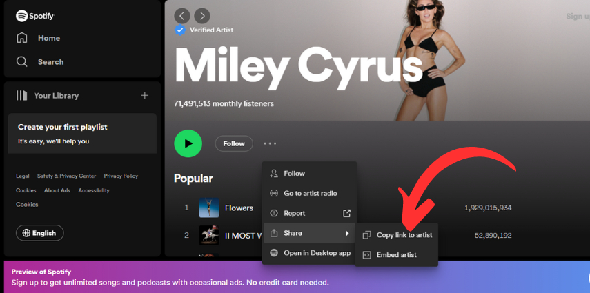 Miley Cyrus Spotify Top 10 Songs im Jahr 2025
