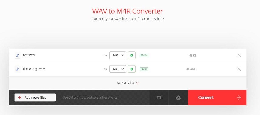 上傳 WAV 檔案到 Convertio
