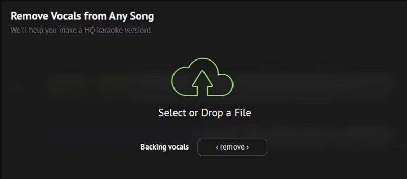 X-minus Pro vocal remover - sélectionner un fichier