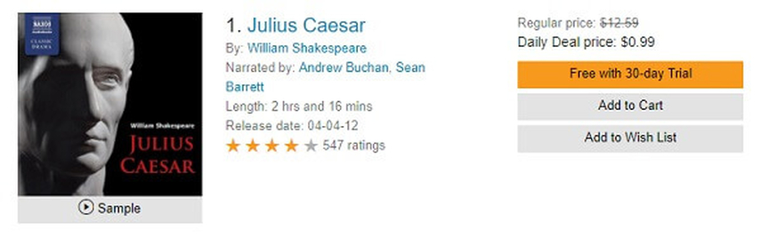 Comprar un libro de Audible a través de una prueba gratuita