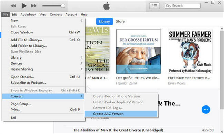 create aac version from MP3 file