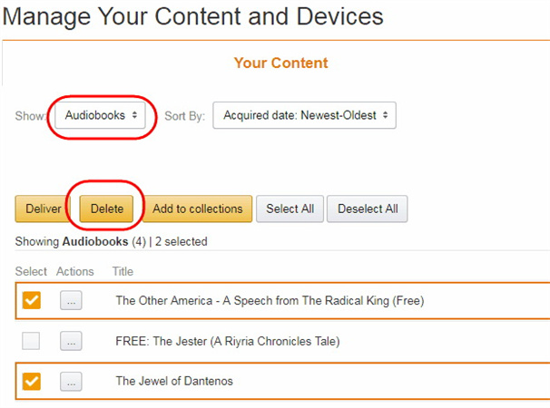 audible buch aus der kindle cloud löschen
