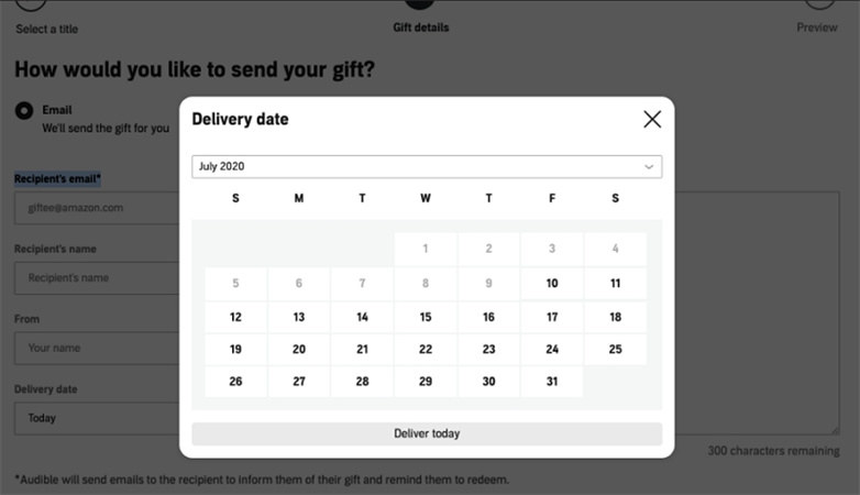 Regalar un libro en Audible
