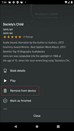 wie man audible-bücher von android löscht